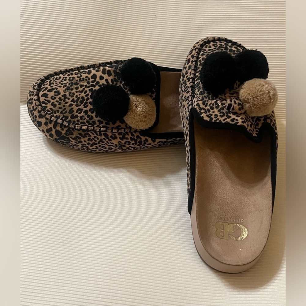 GIANNI BINI CHEETAH PRINT POM POM SANDALS SIZE 9M. - Picture 4 of 9